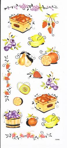 Sticker bunt transparent, Obst